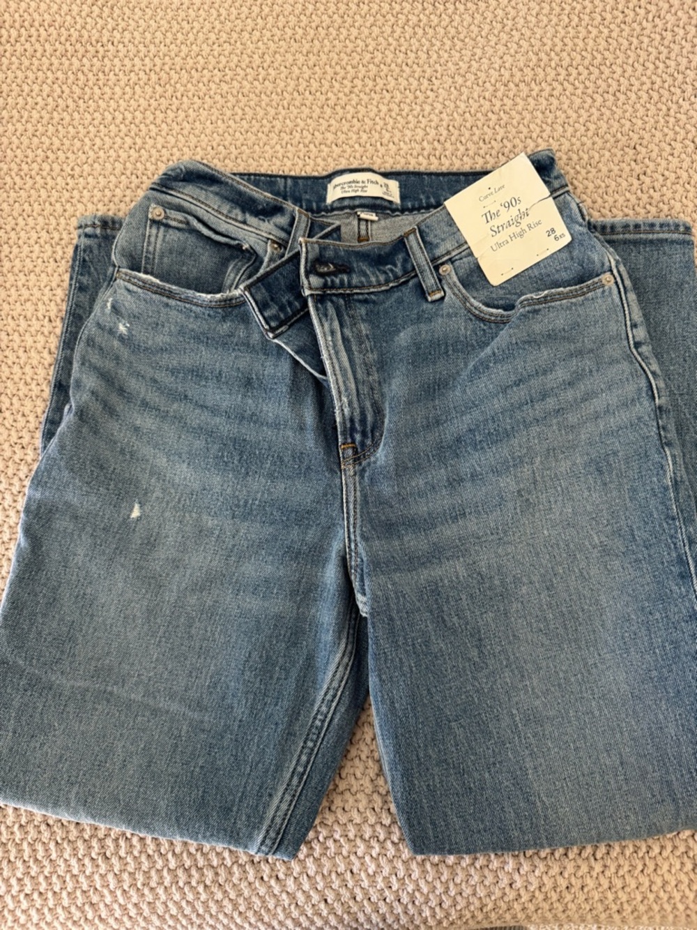 Abercrombie & Fitch Light Blue '90s Straight Ultra High-Rise Jeans